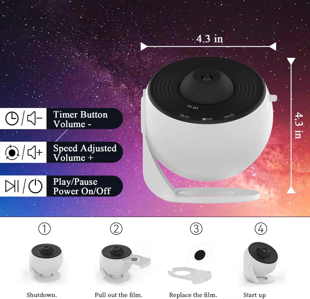 Proyector Galáctico LED – Transforma tu cuarto en un universo